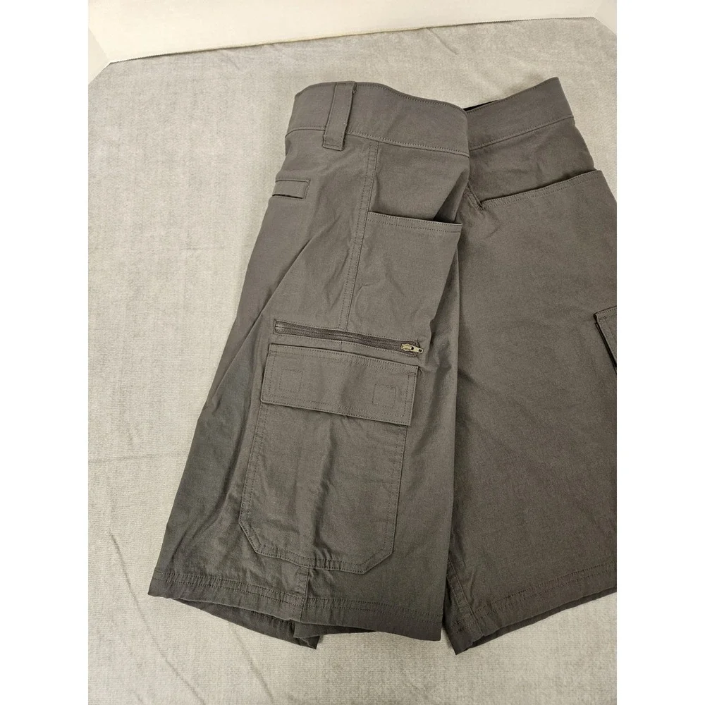 Orvis Mens Cargo Shorts Gray Zip Cargo Pocket Hiking Outdoor
